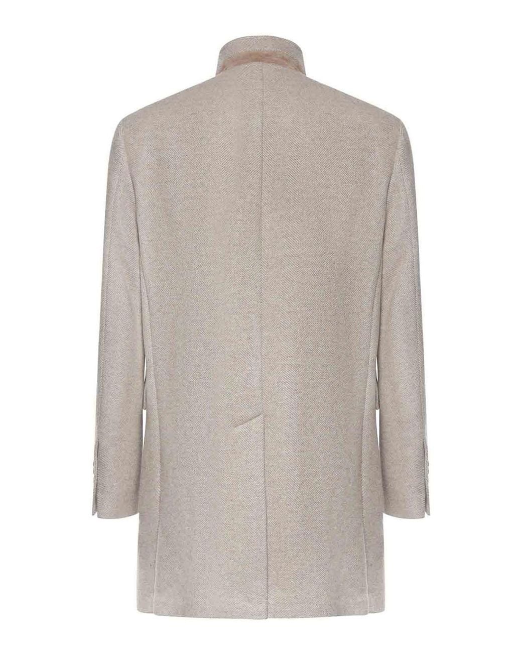 Fay Gray Wool Herringbone Coat for men