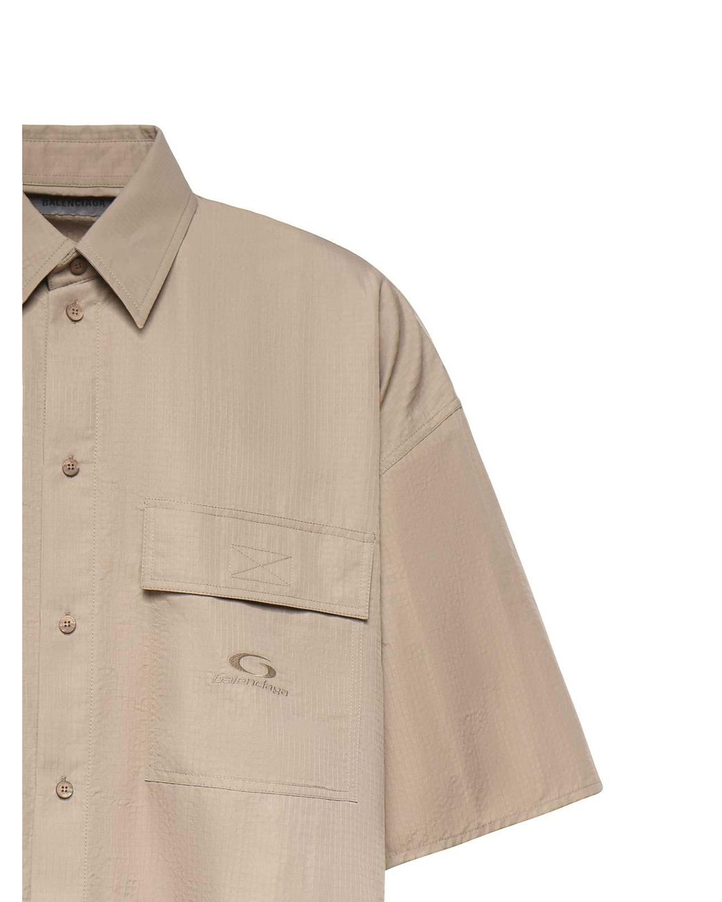 Balenciaga Natural Nylon Shirt With Logo for men