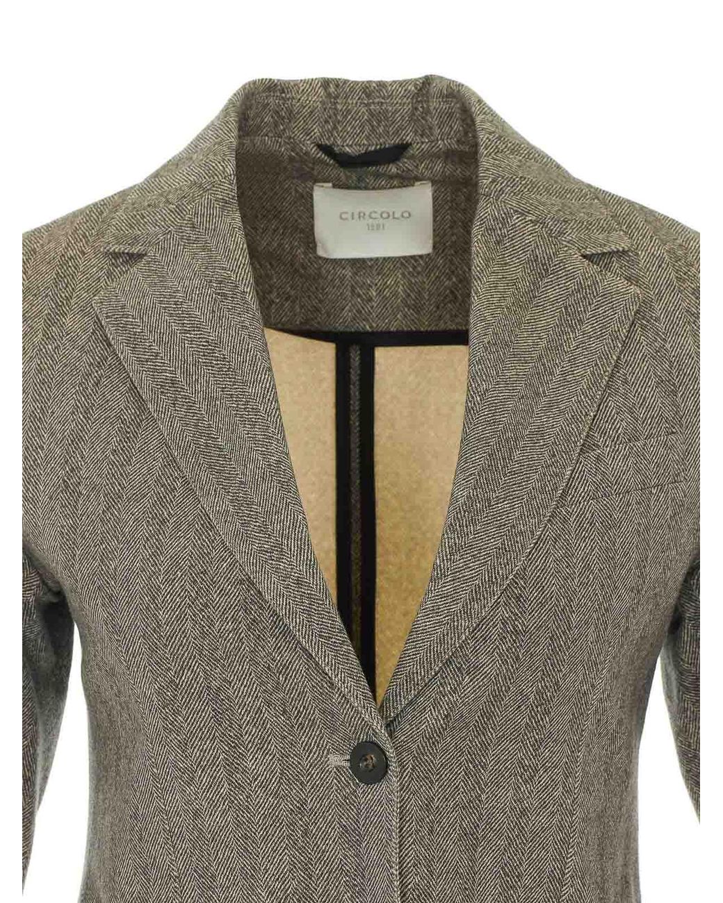 Circolo 1901 Gray Single Breasted Button Jacket