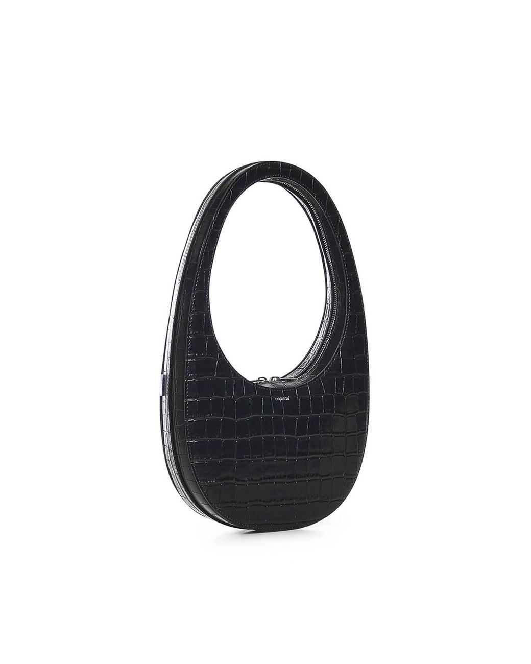 Coperni Black Croco Swipe Leather Shoulder Bag