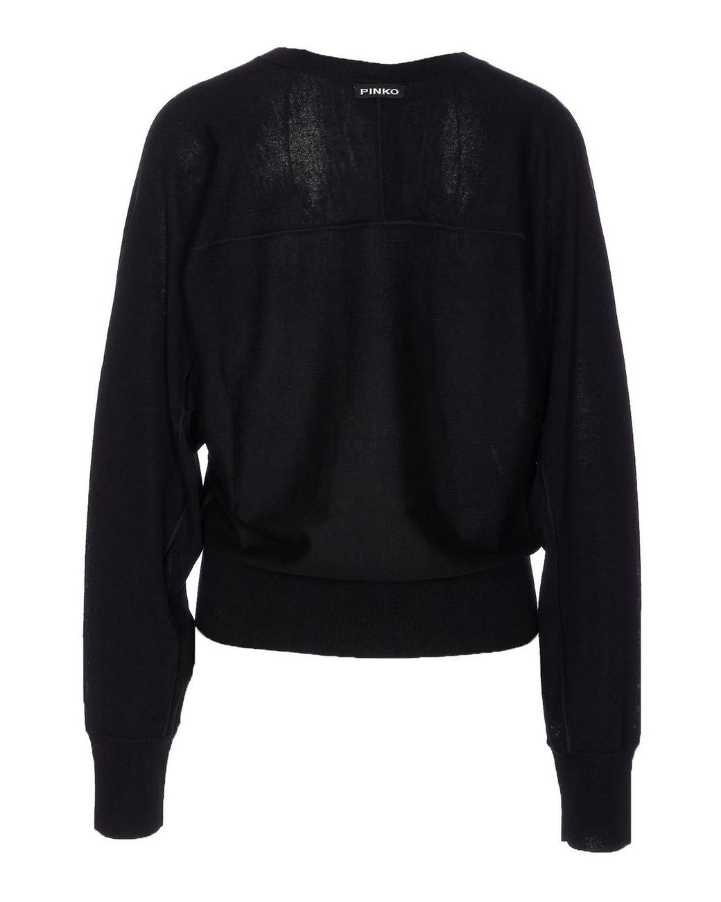 Pinko Black Relaxed-Fit Wool Sweater With Seam Detail