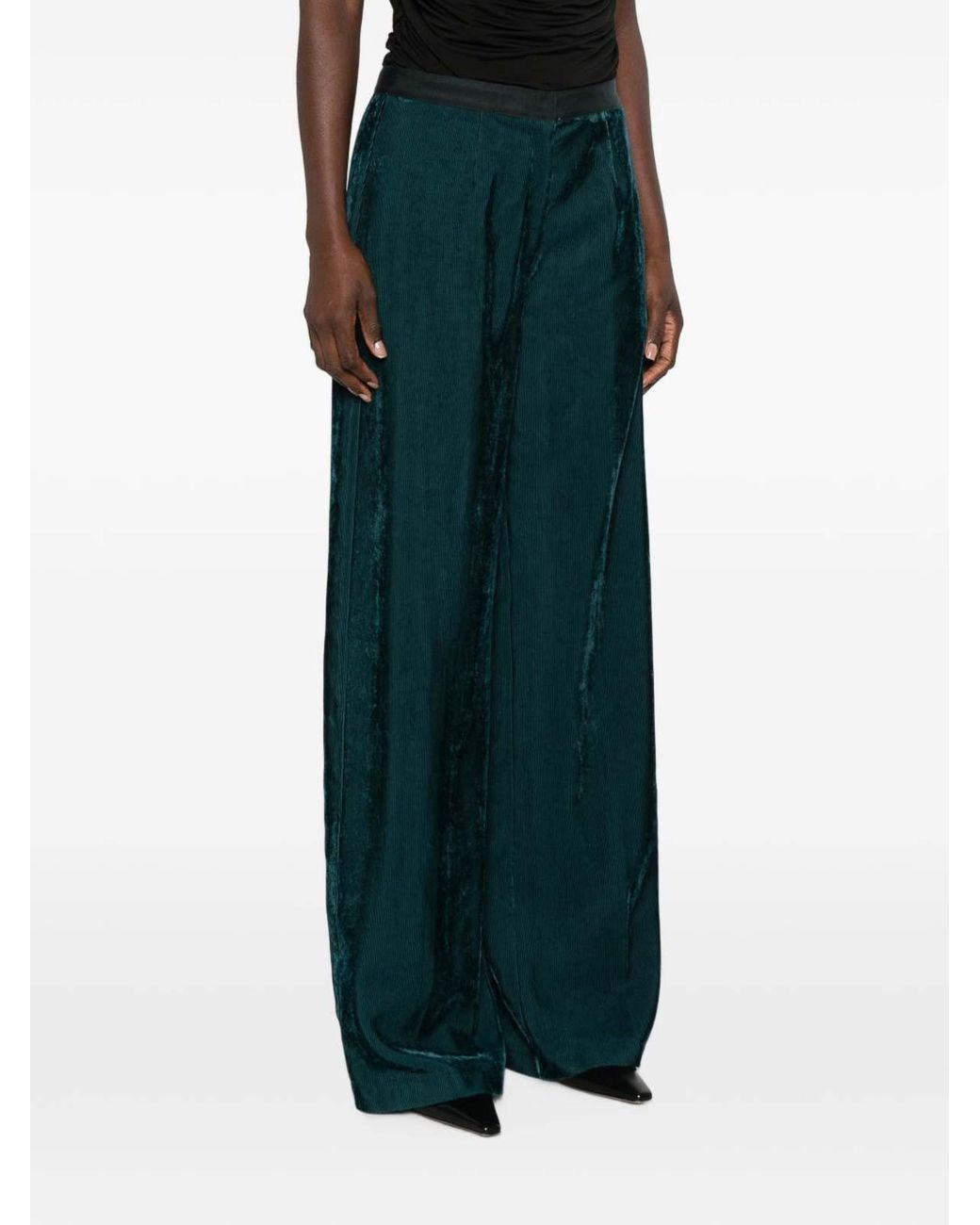 Forte_forte Green Soft Petrol My Pants Casual Trousers