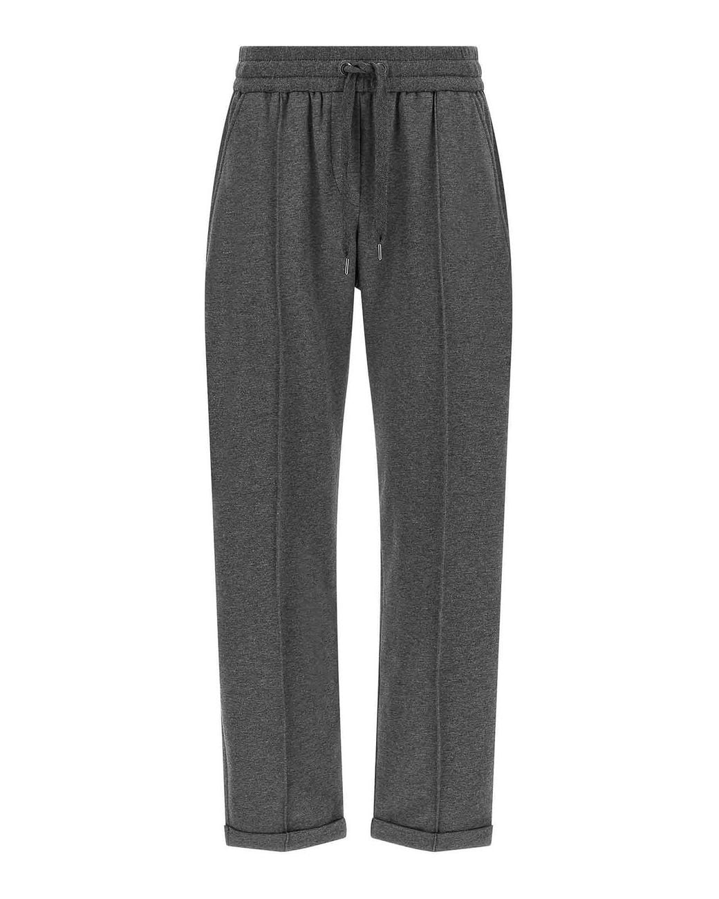 Brunello Cucinelli Gray Track Joggers Trousers