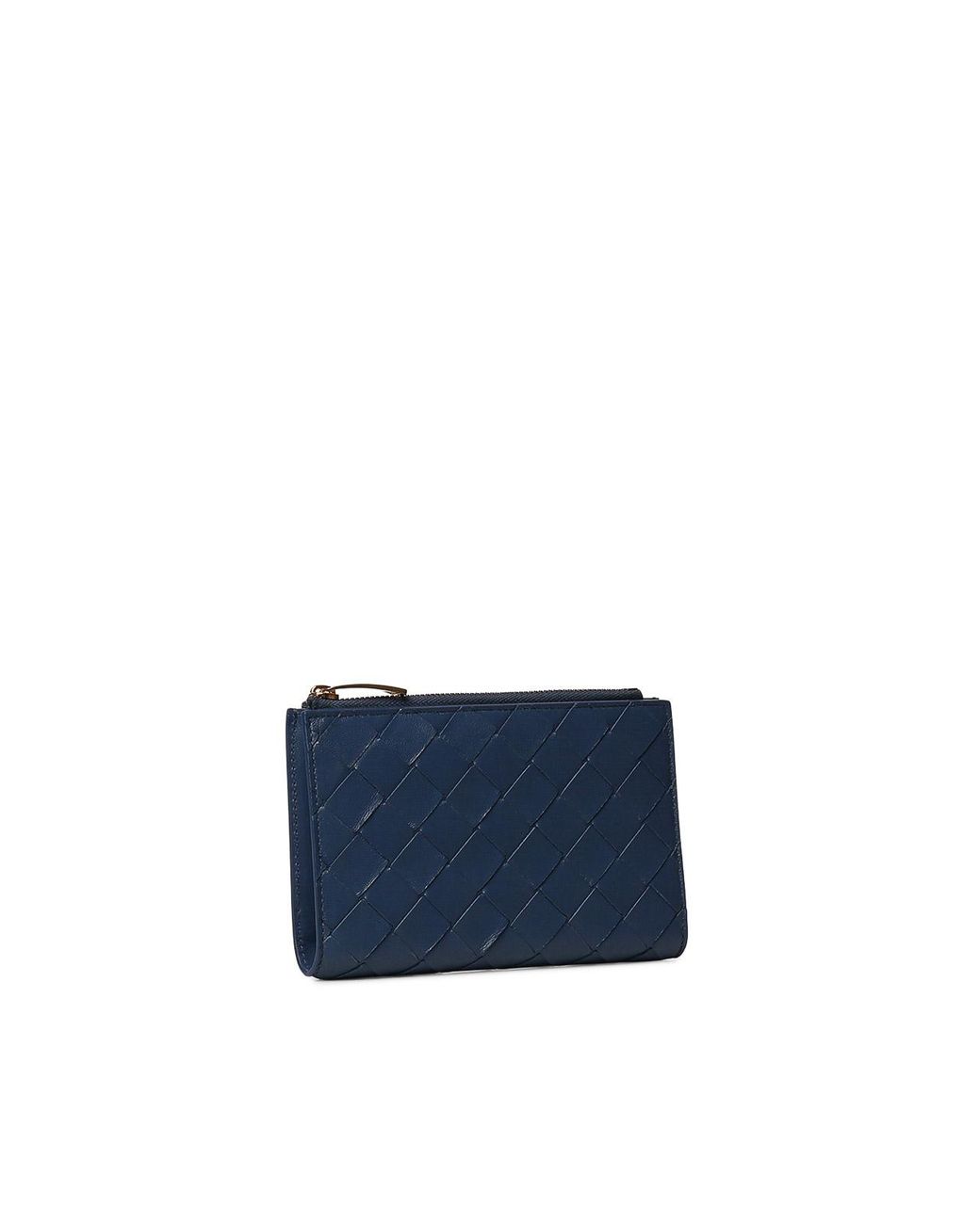 Bottega Veneta Blue Medium Intrecciato Bi-Fold Wallet