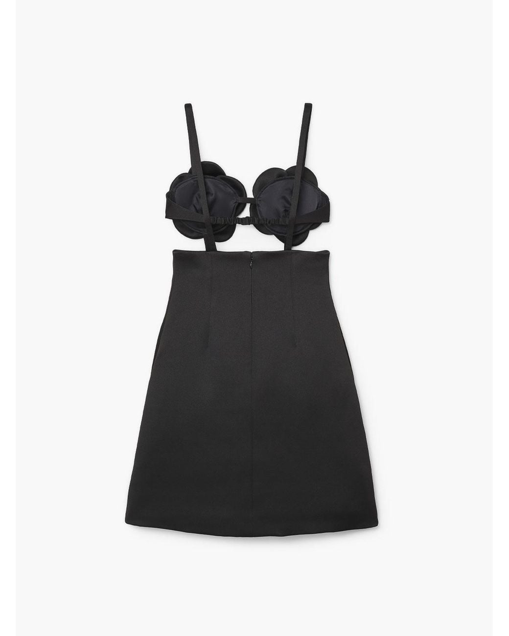 Marc Jacobs Black Satin Daisy Applique Dress