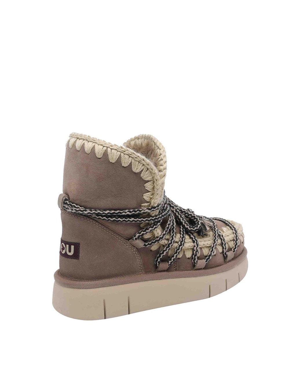 Mou Brown Bounce Scoubidou Lace Booties