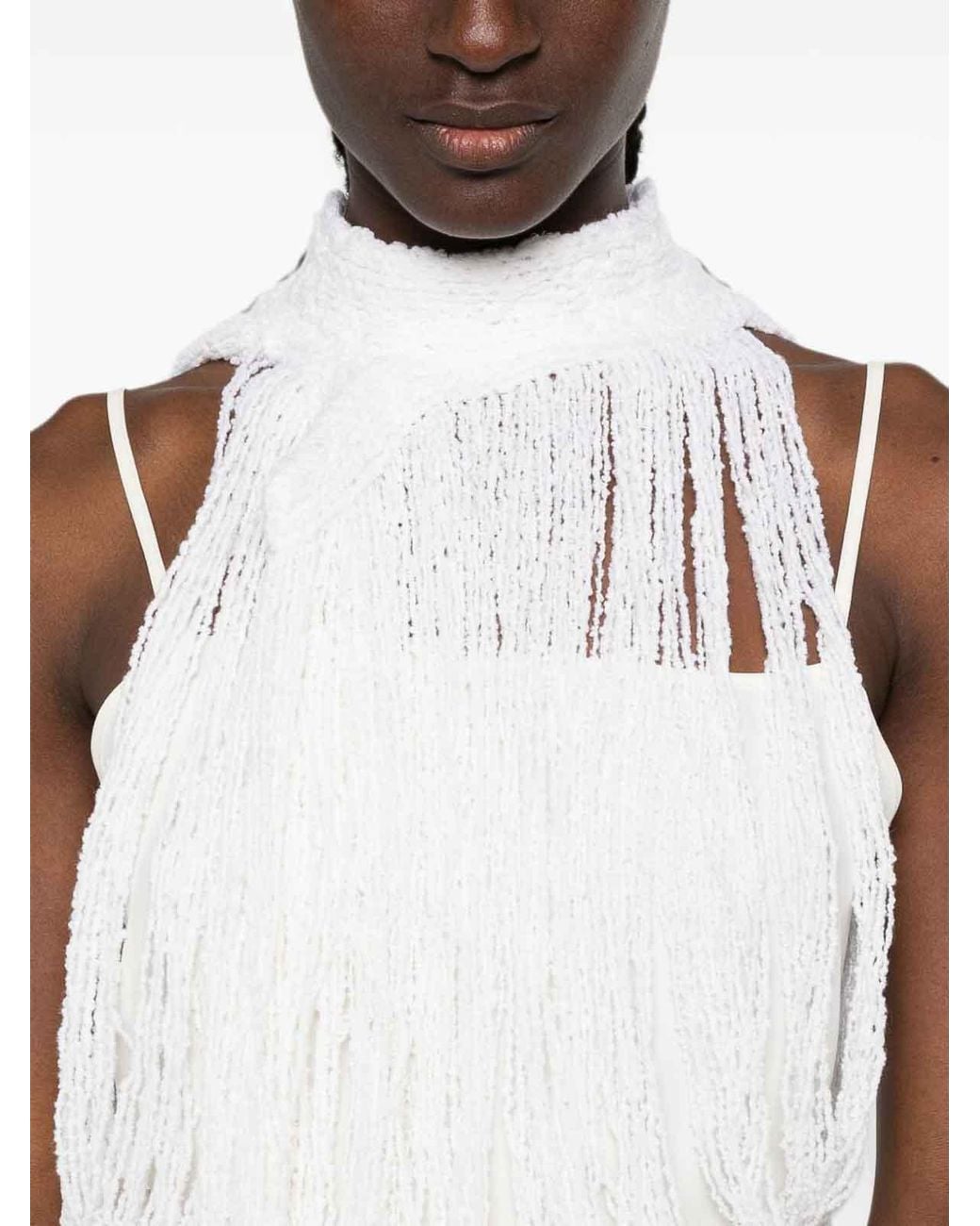 Fabiana Filippi White Wool And Silk Blend Top