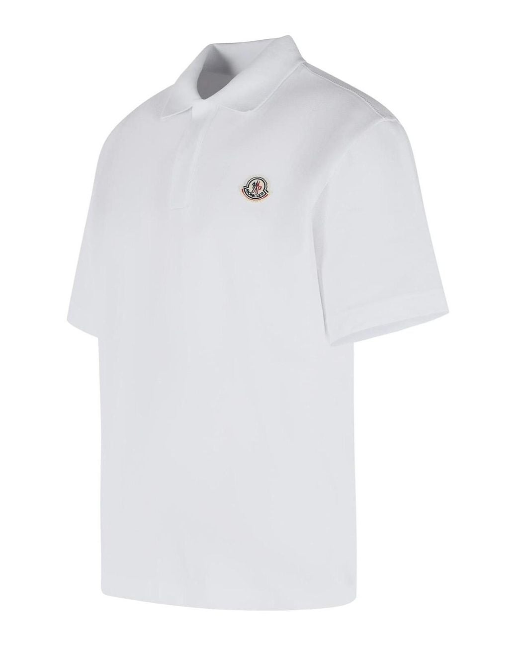 Moncler White Cotton Polo Shirt for men