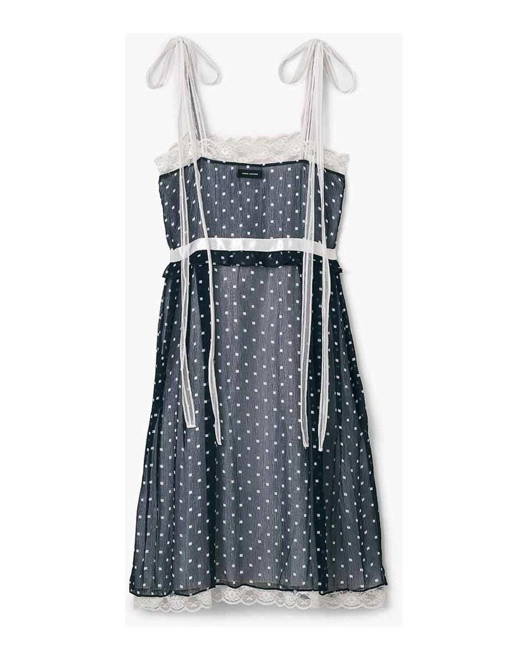 Marc Jacobs Blue Ribbon Strap Chiffon Dress