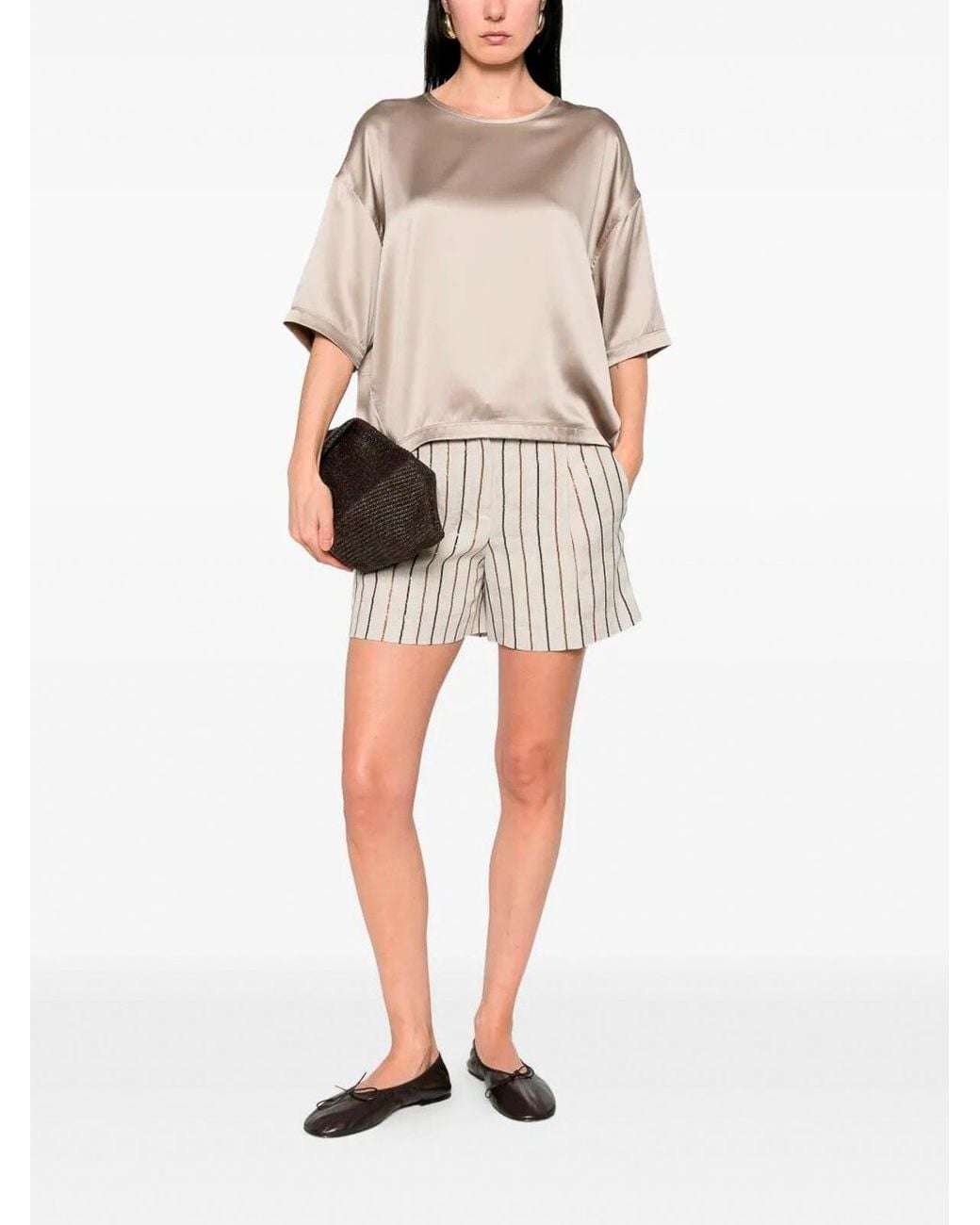 Brunello Cucinelli Natural Silk Elastan Blouse
