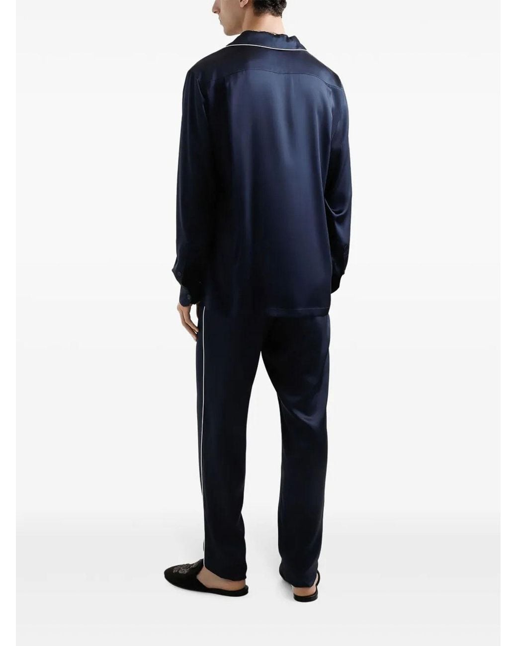 Dolce & Gabbana Blue Pyjama Silk Pants for men