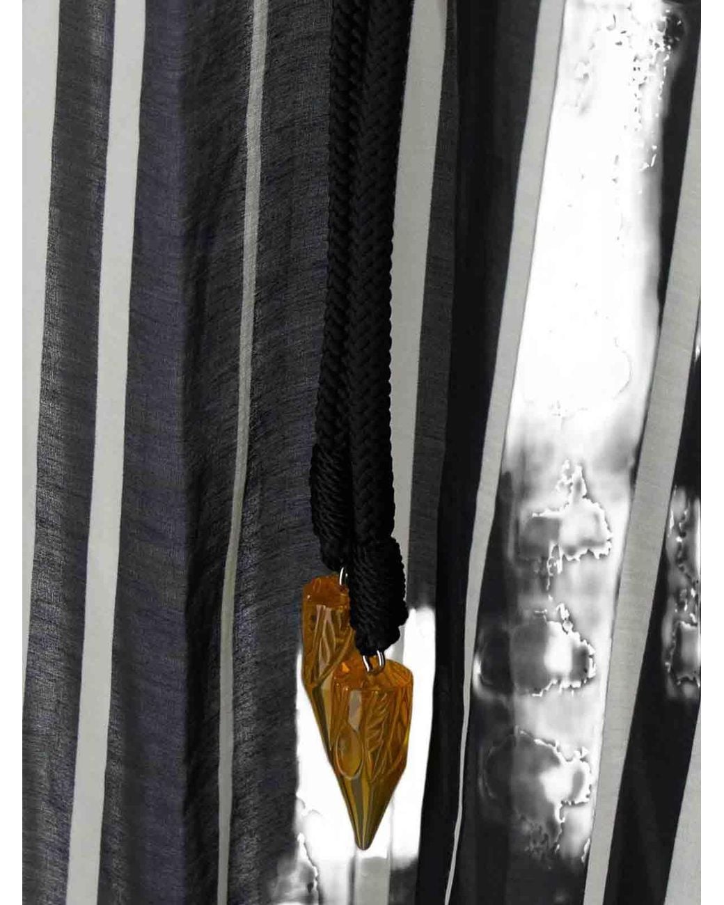 Tory Burch Black Striped Silk Kaftan