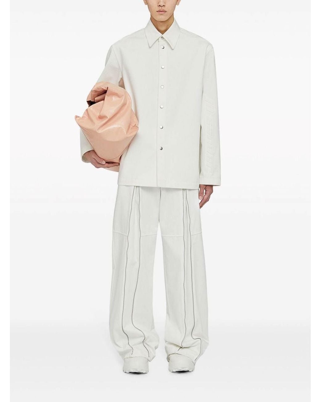 Jil Sander White Organic Cotton Denim Shirt for men