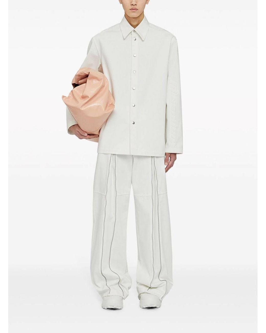 Jil Sander White Organic Cotton Denim Shirt for men