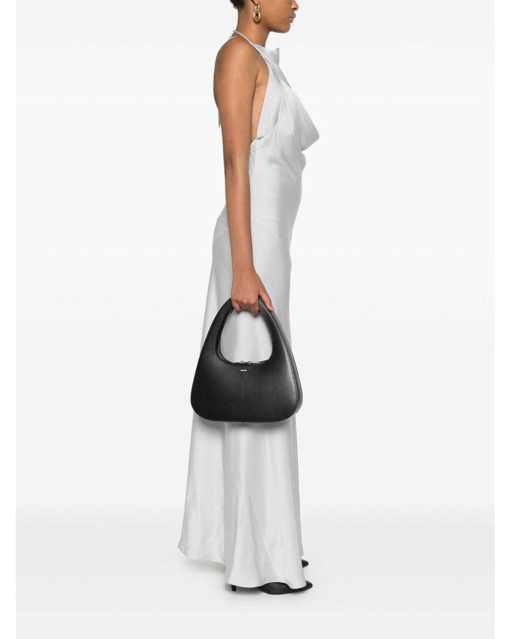 Coperni Black Swipe Baguette Large Leather Shoulder Bag