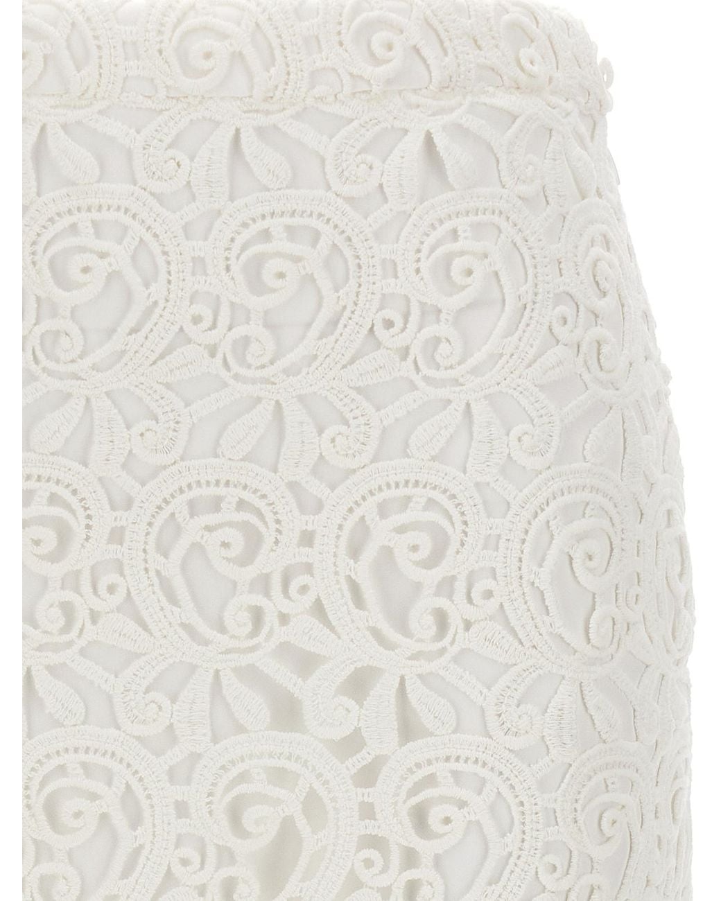 Burberry White Lace Skirt