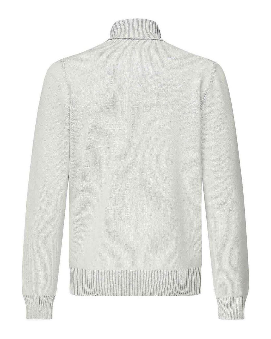 Giuliano Galiano White Premium Turtleneck Sweater for men