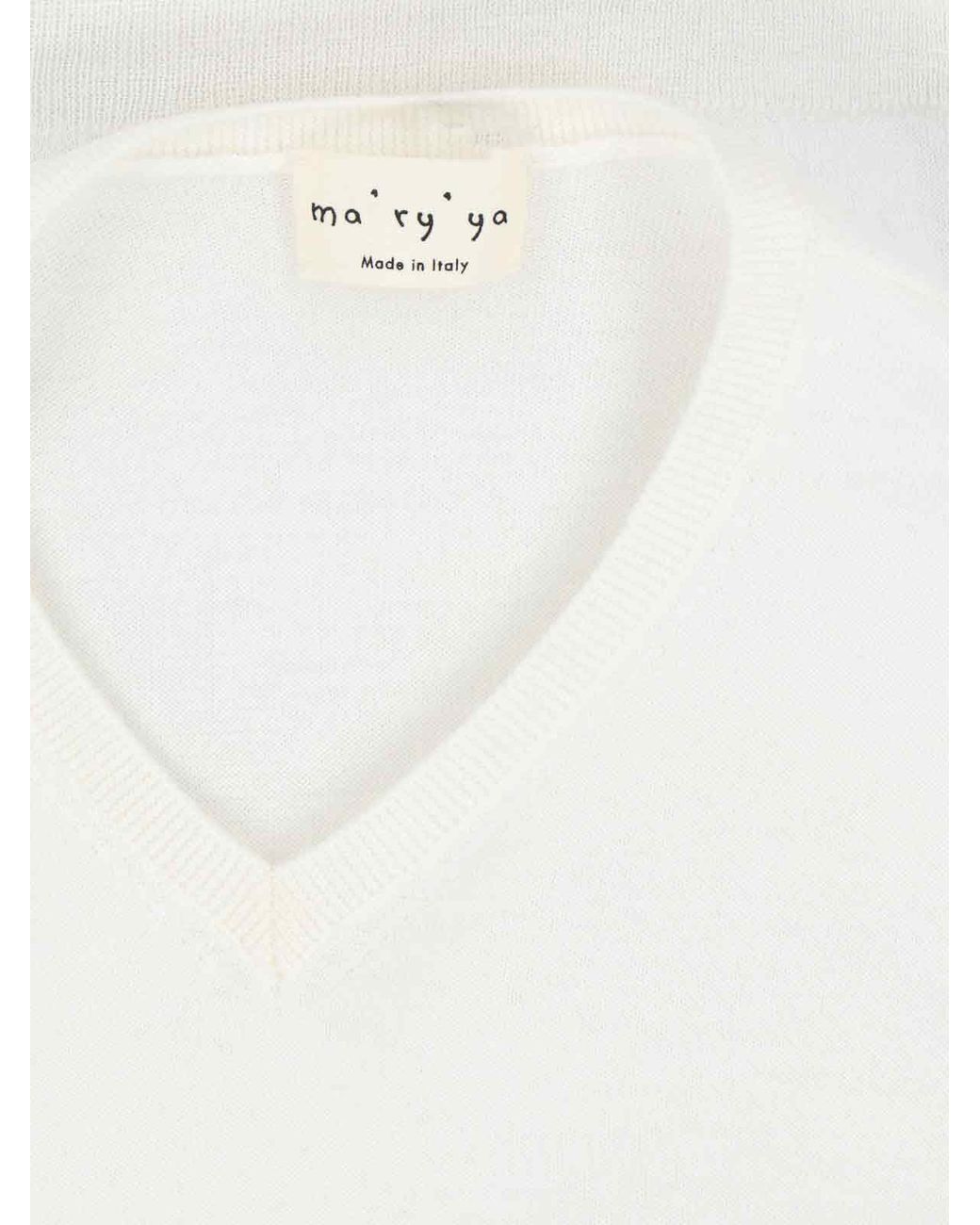Ma'ry'ya White Virgin Wool And Silk Blend Sweater