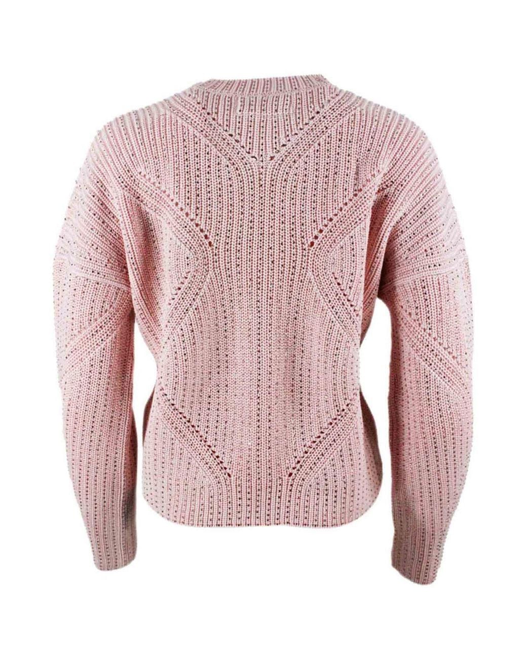 Ermanno Scervino Pink Rhinestones Pullover