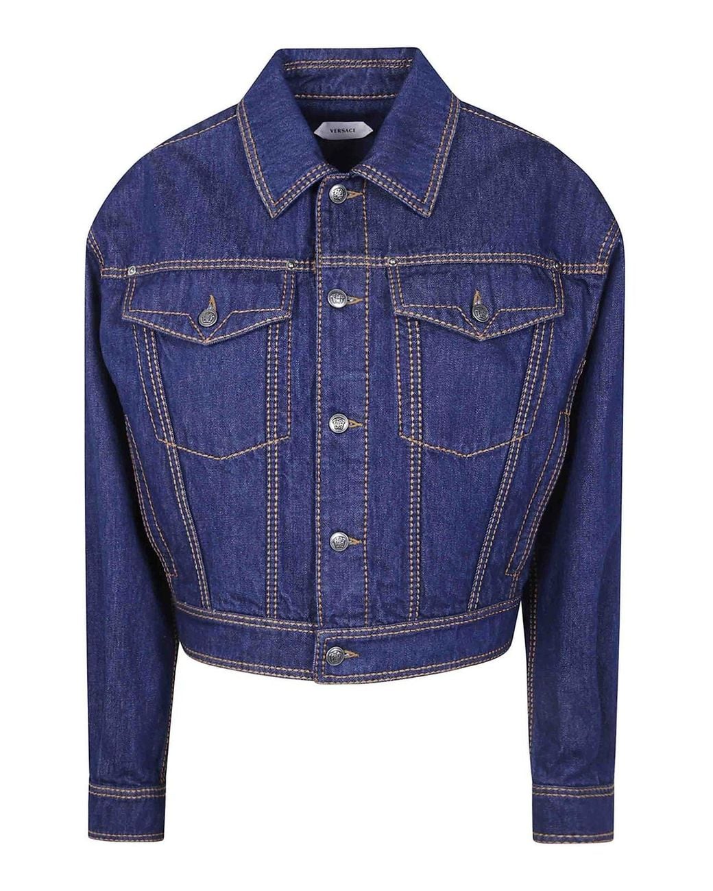 Versace Blue Blouson Denim Rinsed Denim