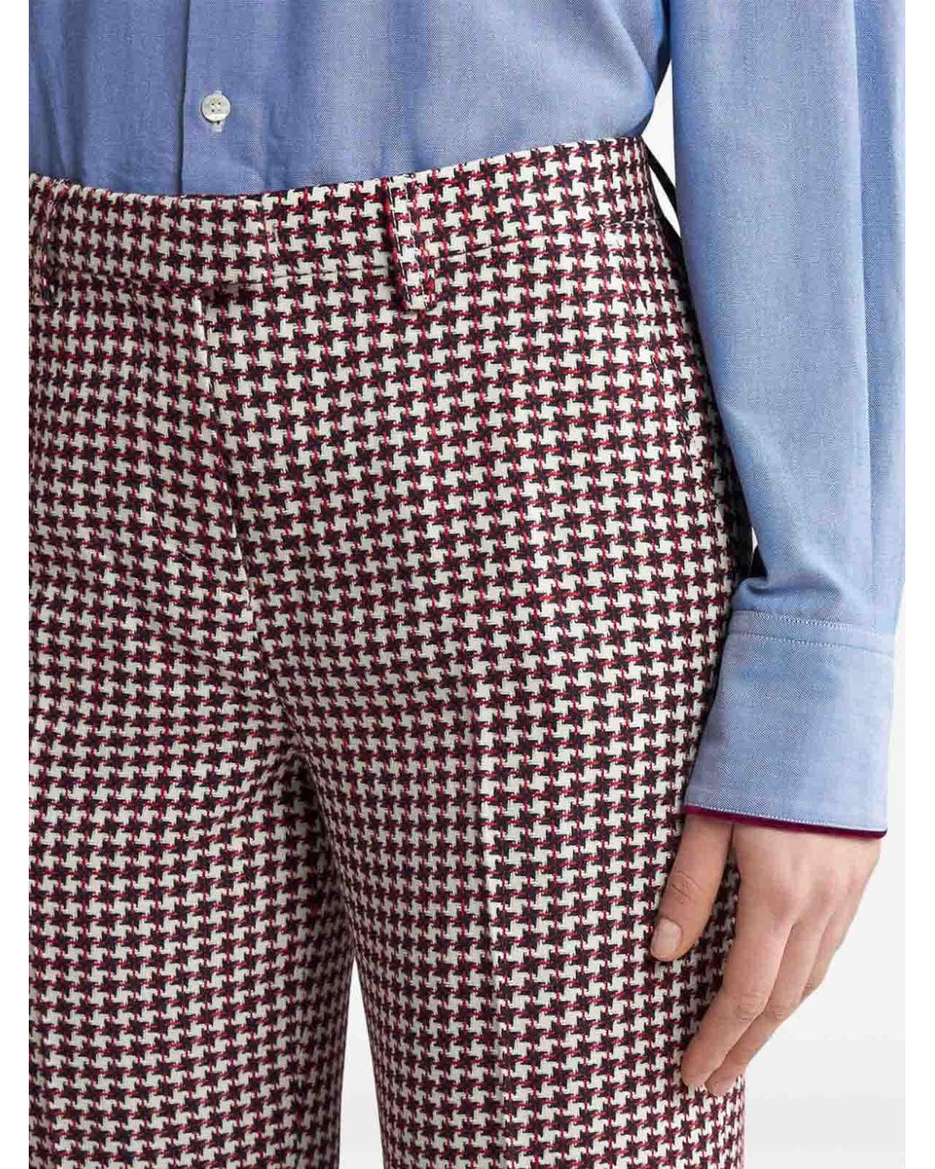 Etro Purple Houndstooth Patterned Trousers