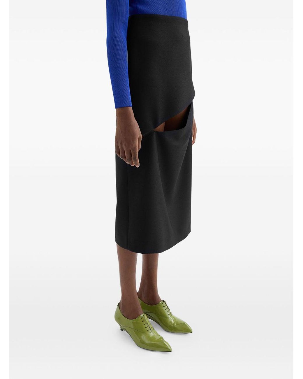 Jil Sander Black Wool Blend Skirt