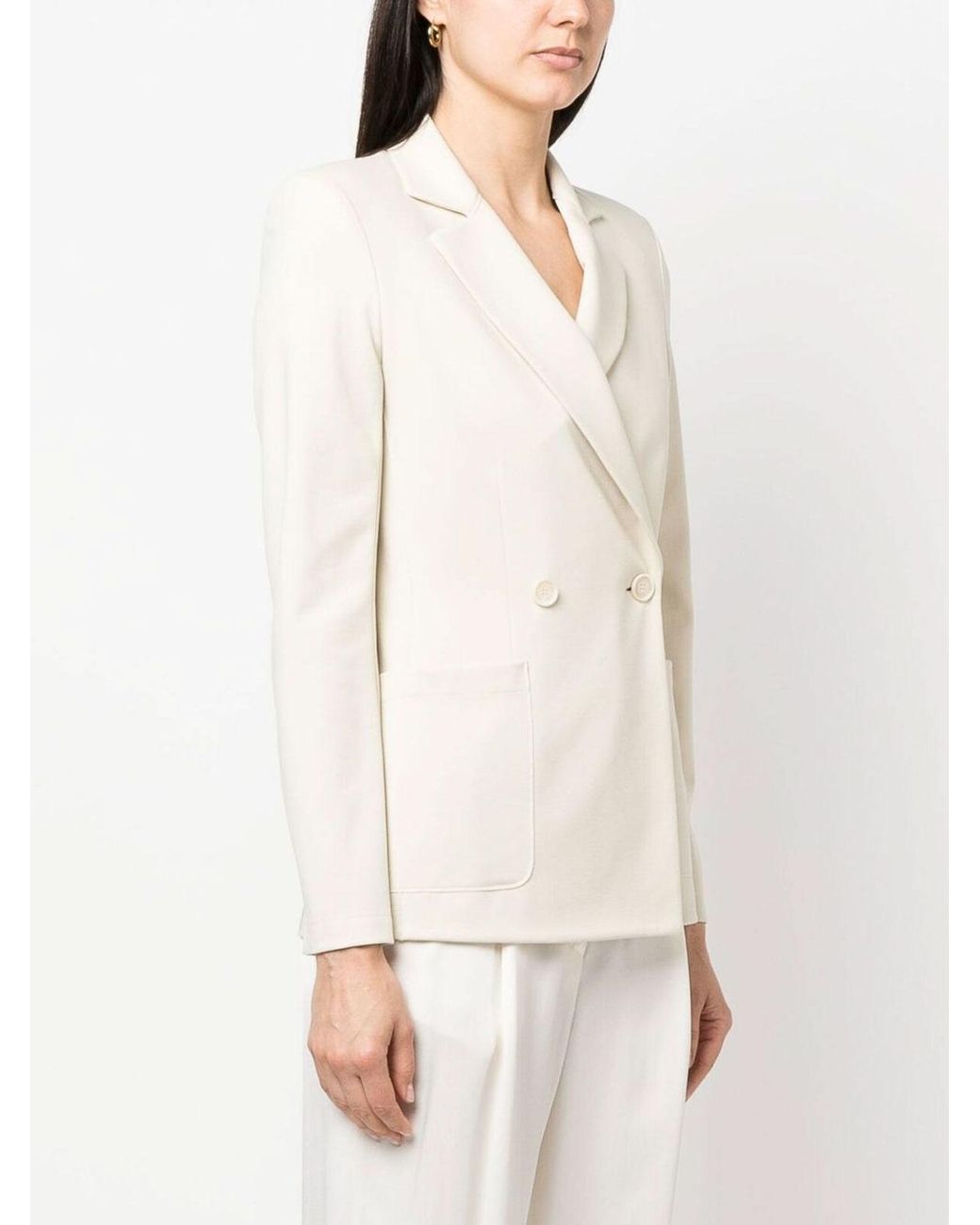 Harris Wharf London Natural Double-Breasted Jacket
