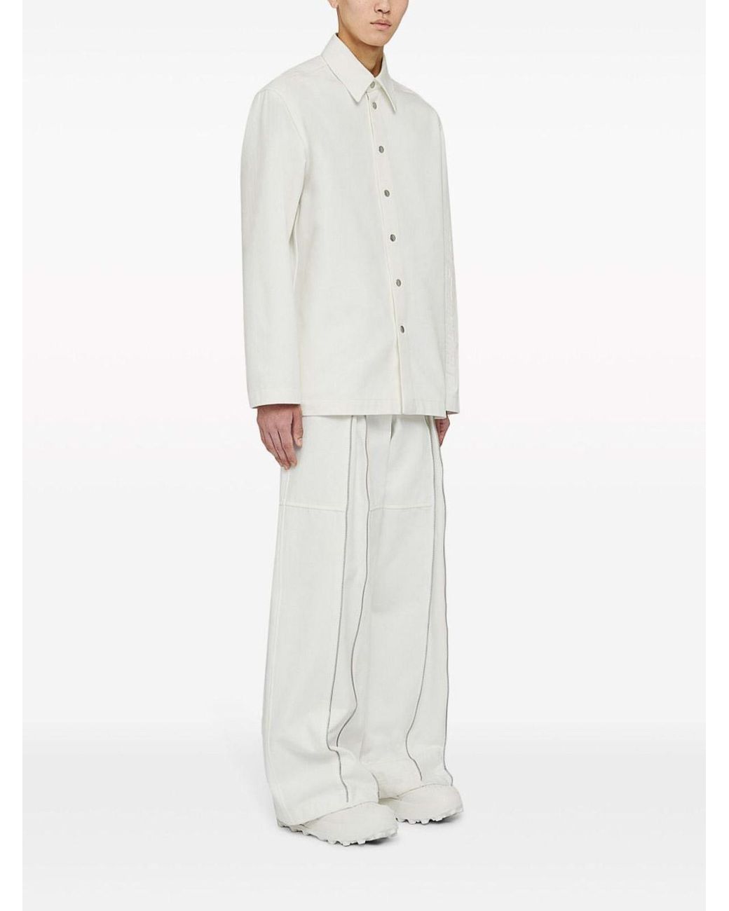 Jil Sander White Organic Cotton Denim Shirt for men