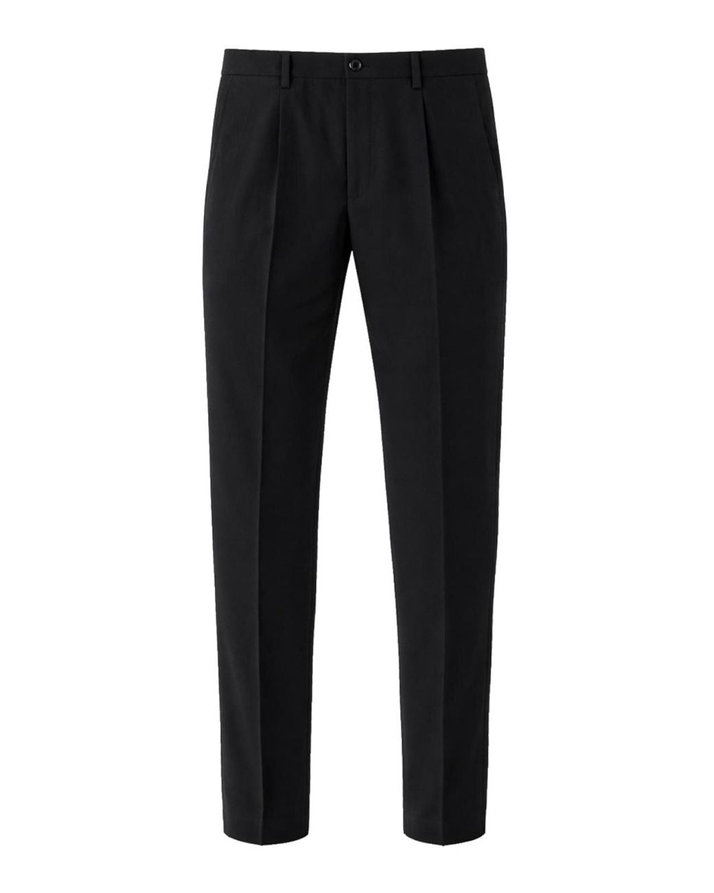 Dolce & Gabbana Black Straight Wool Pants for men