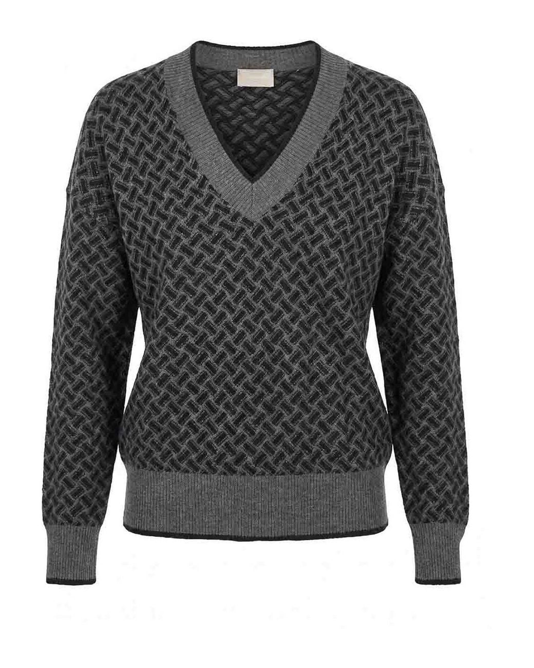 Drumohr Gray V-Neck Sweater