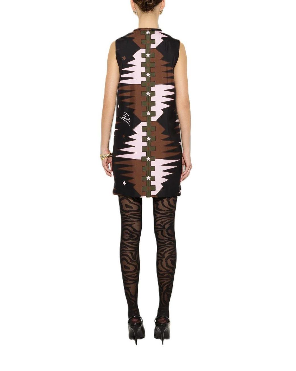Emilio Pucci Black Pucci Valdimontone Sleeveless Mini Dress