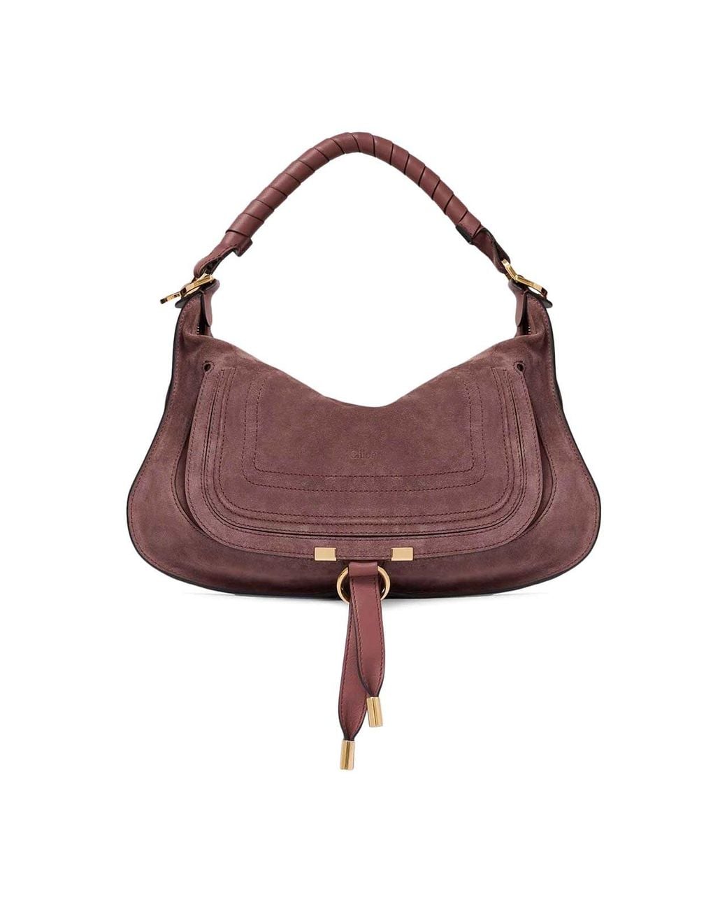 Chloé Purple Marcie Small Suede Shoulder Bag