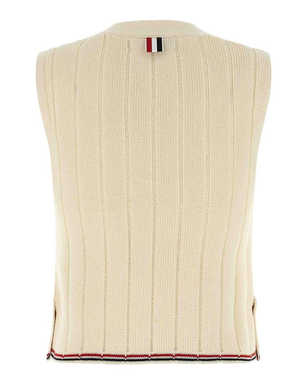 Thom Browne Natural Rwb Intarsia Vest