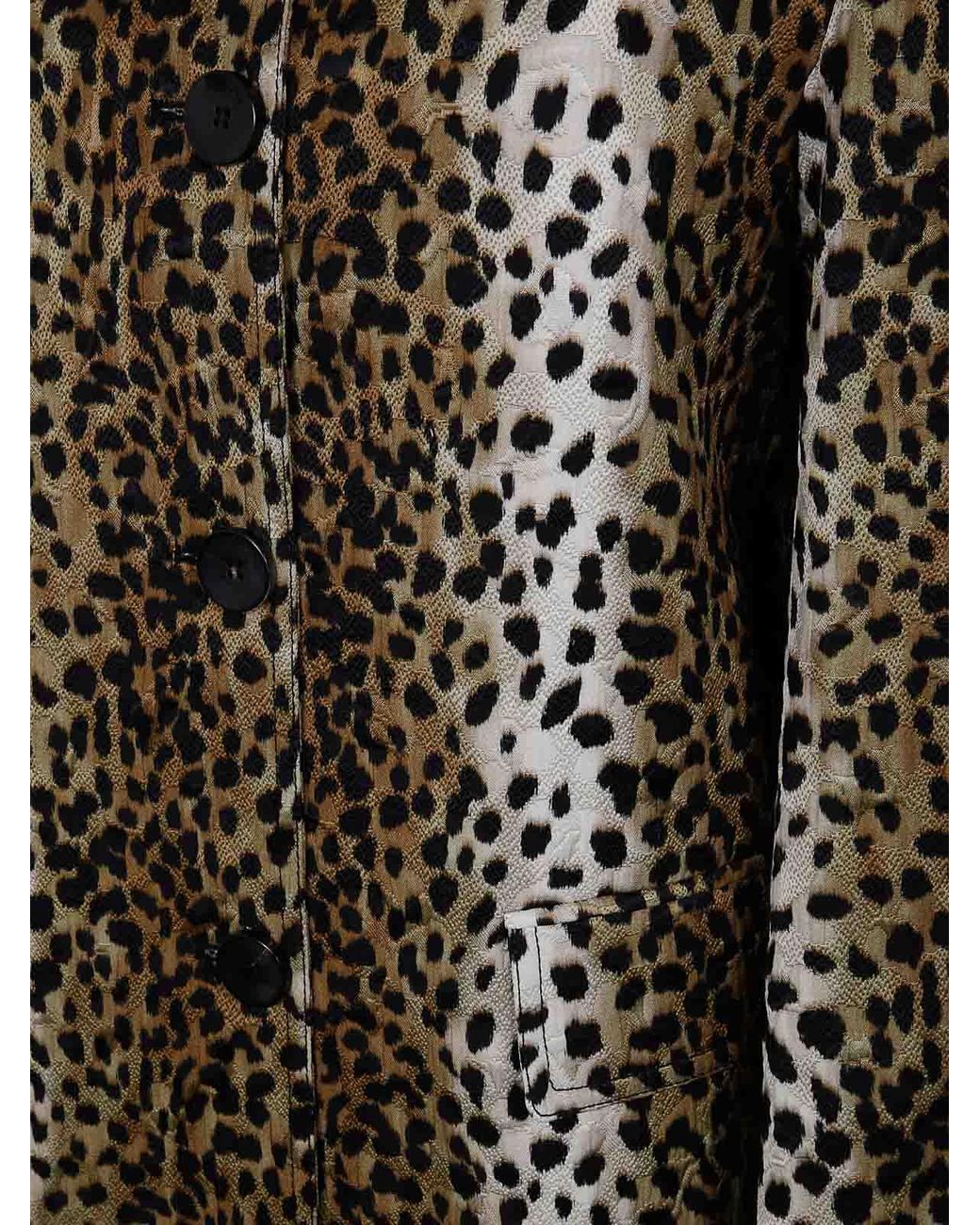 Blumarine Black Jacquard Prnt Coat