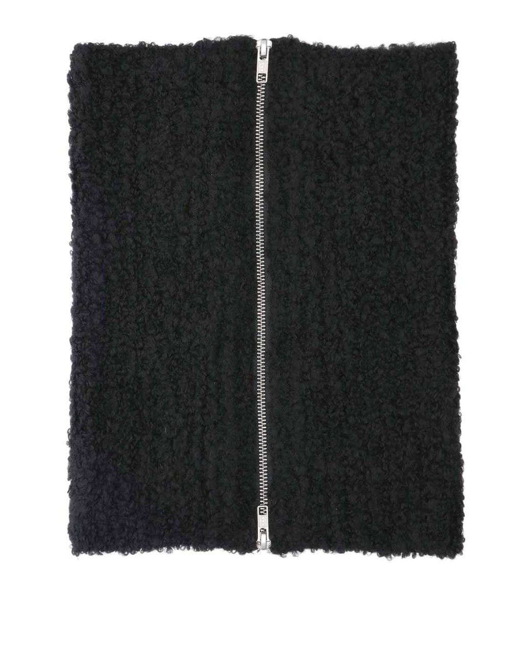 MM6 by Maison Margiela Black Wool Blend Zip Neck Warmer