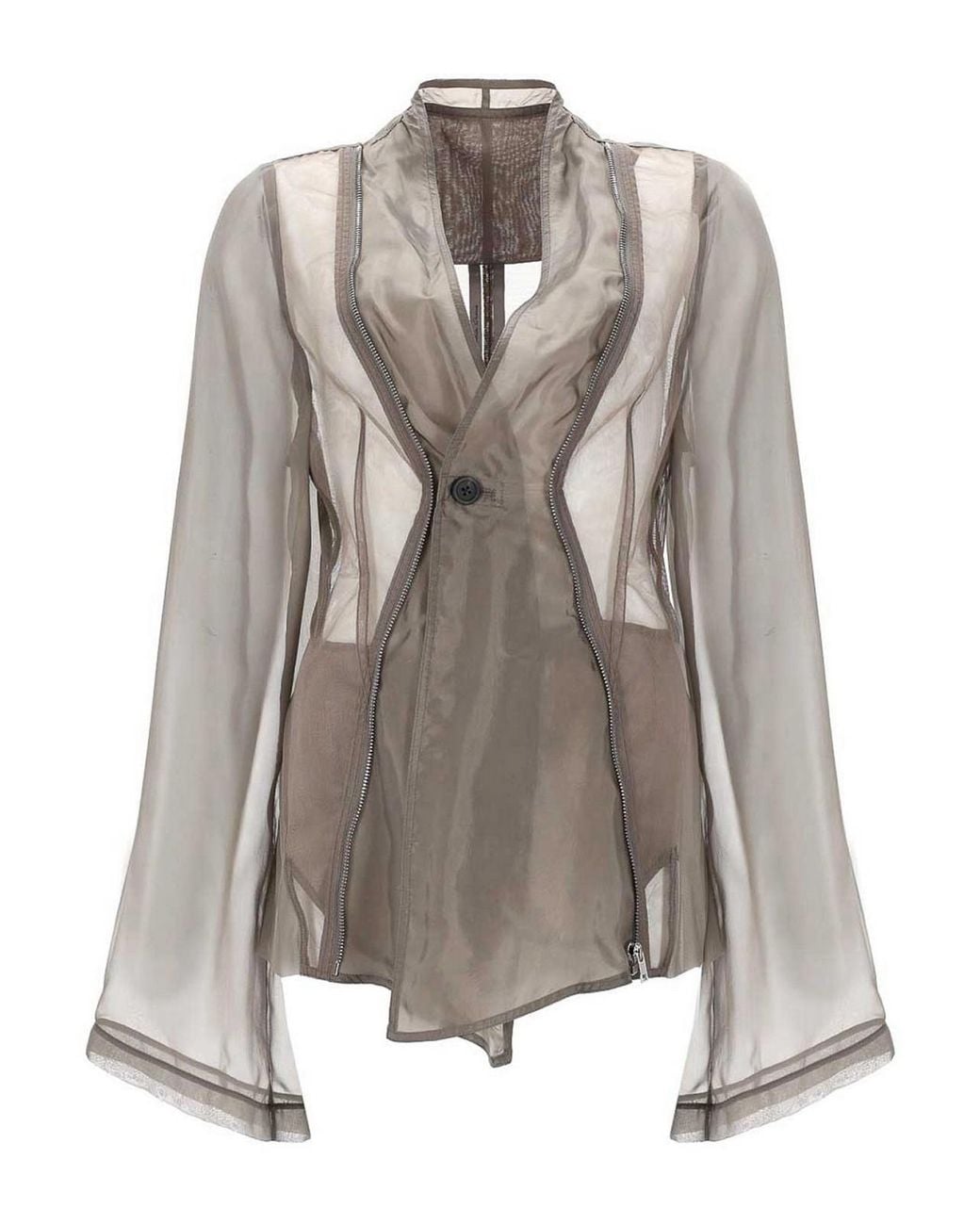 Rick Owens Gray Season Single-Breasted Jacket