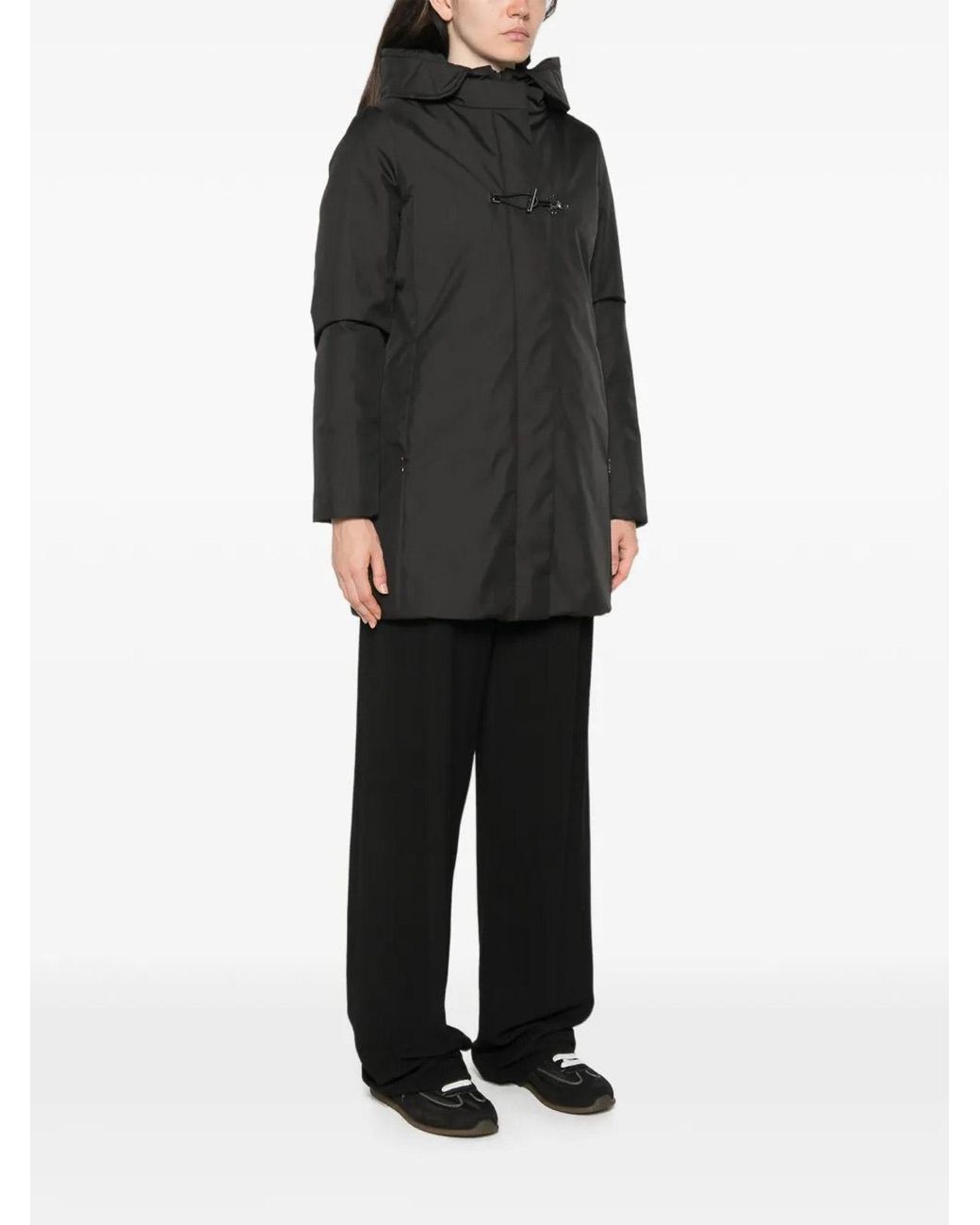 Fay Black Toggle Coat Tecnico+Db Front Stac Nero