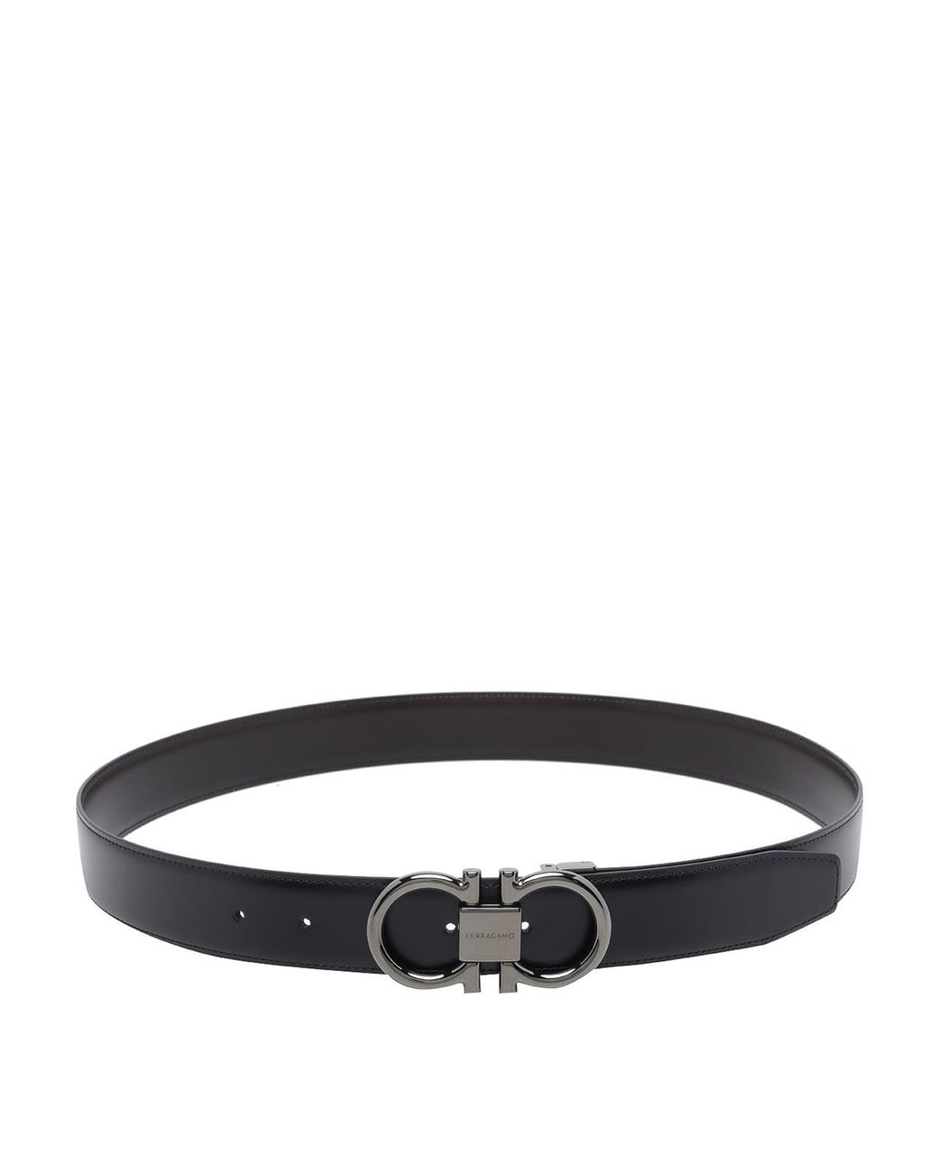 Ferragamo Black Double Adjustable Gancini Belt for men