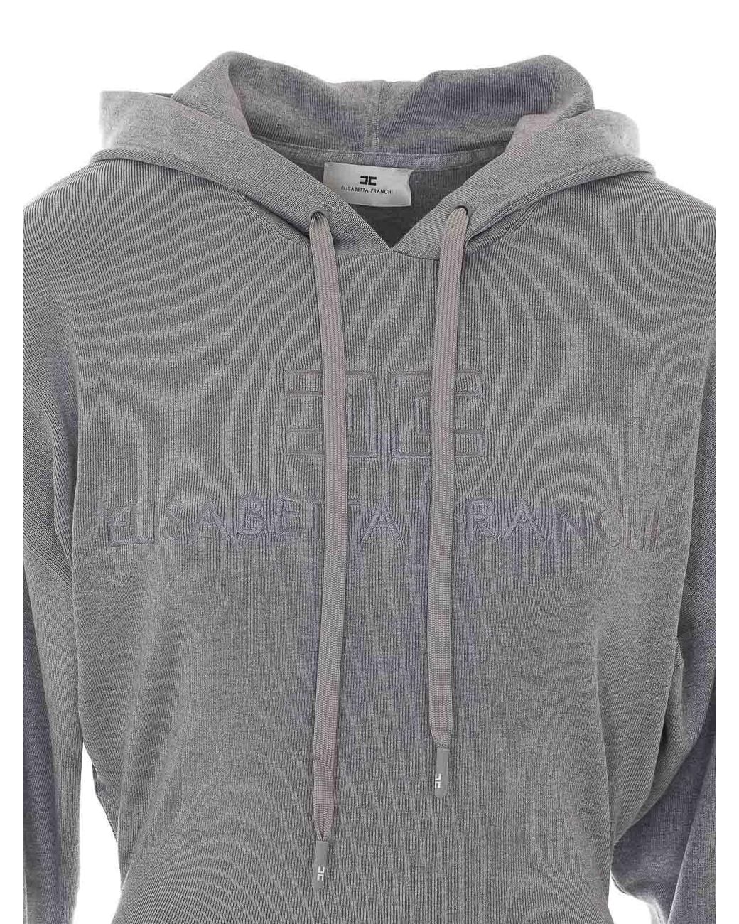 Elisabetta Franchi Gray Logo Sweatshirt Body