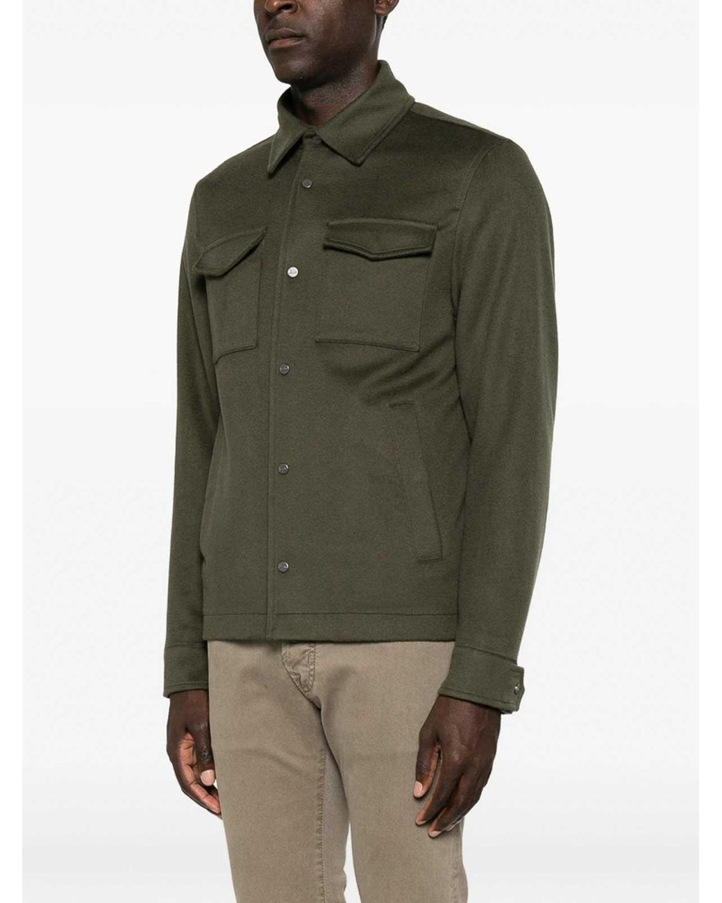 Chaqueta Casual Herno de hombre de color Green