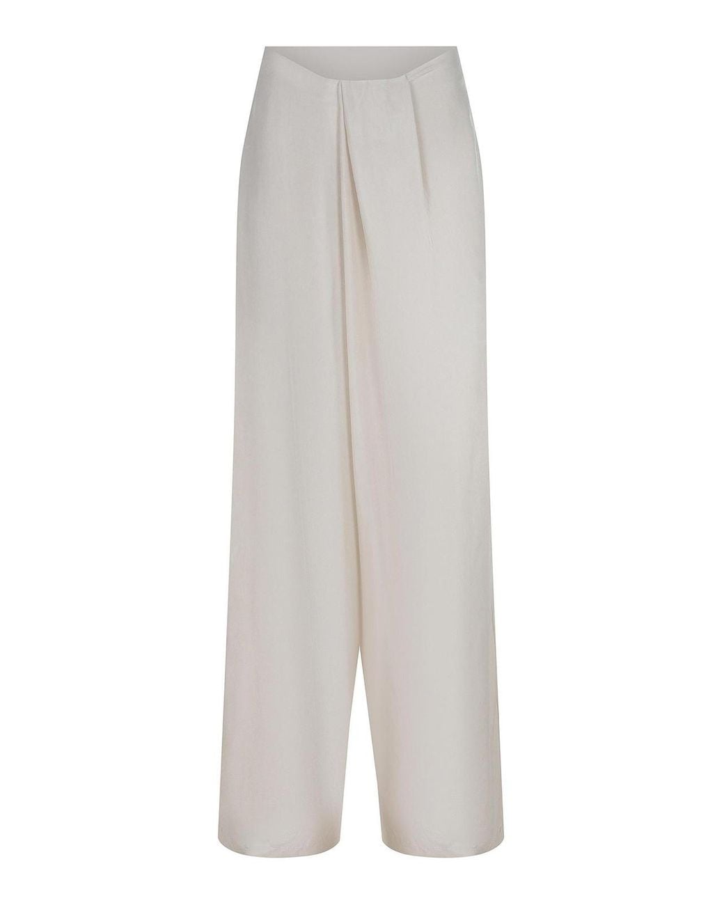 Alysi White Trousers Made Of Silk
