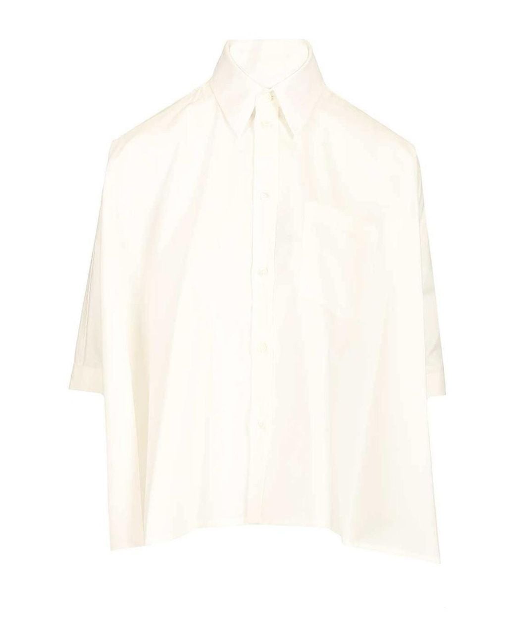 MM6 by Maison Margiela White Cropped Shirt