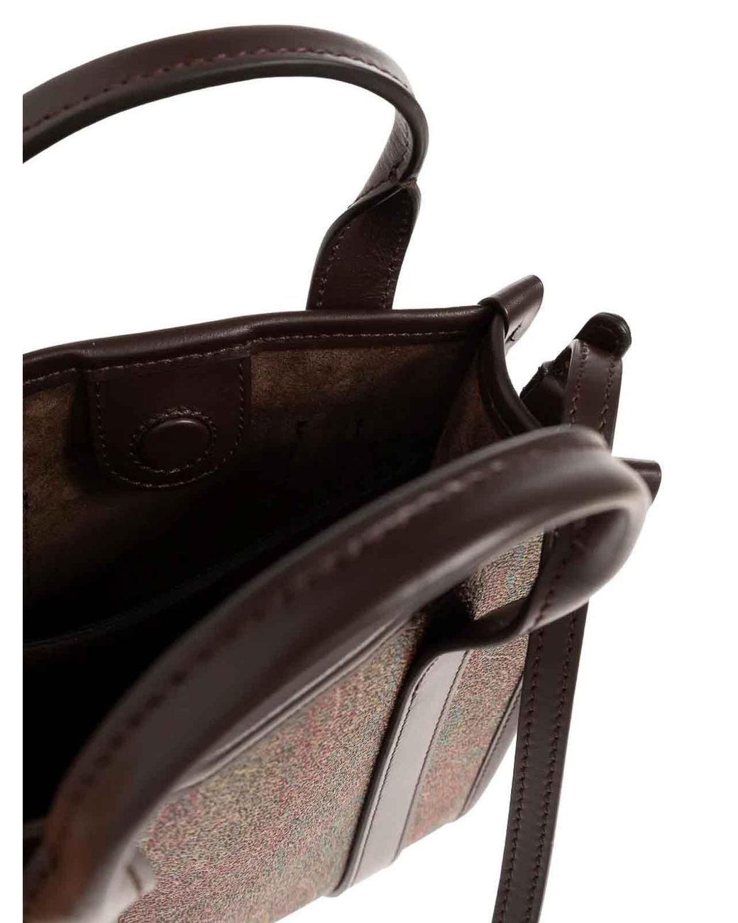 Etro Brown Xs Paisley Tote Shopping Bag