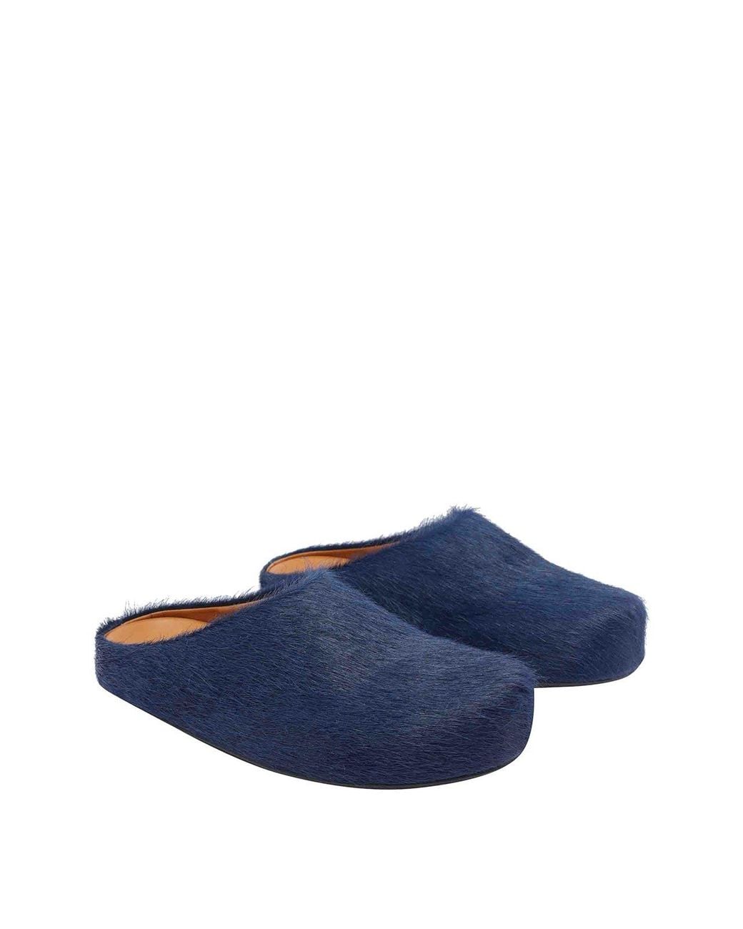 Marni Blue Long Hair Fussbett Sabot for men