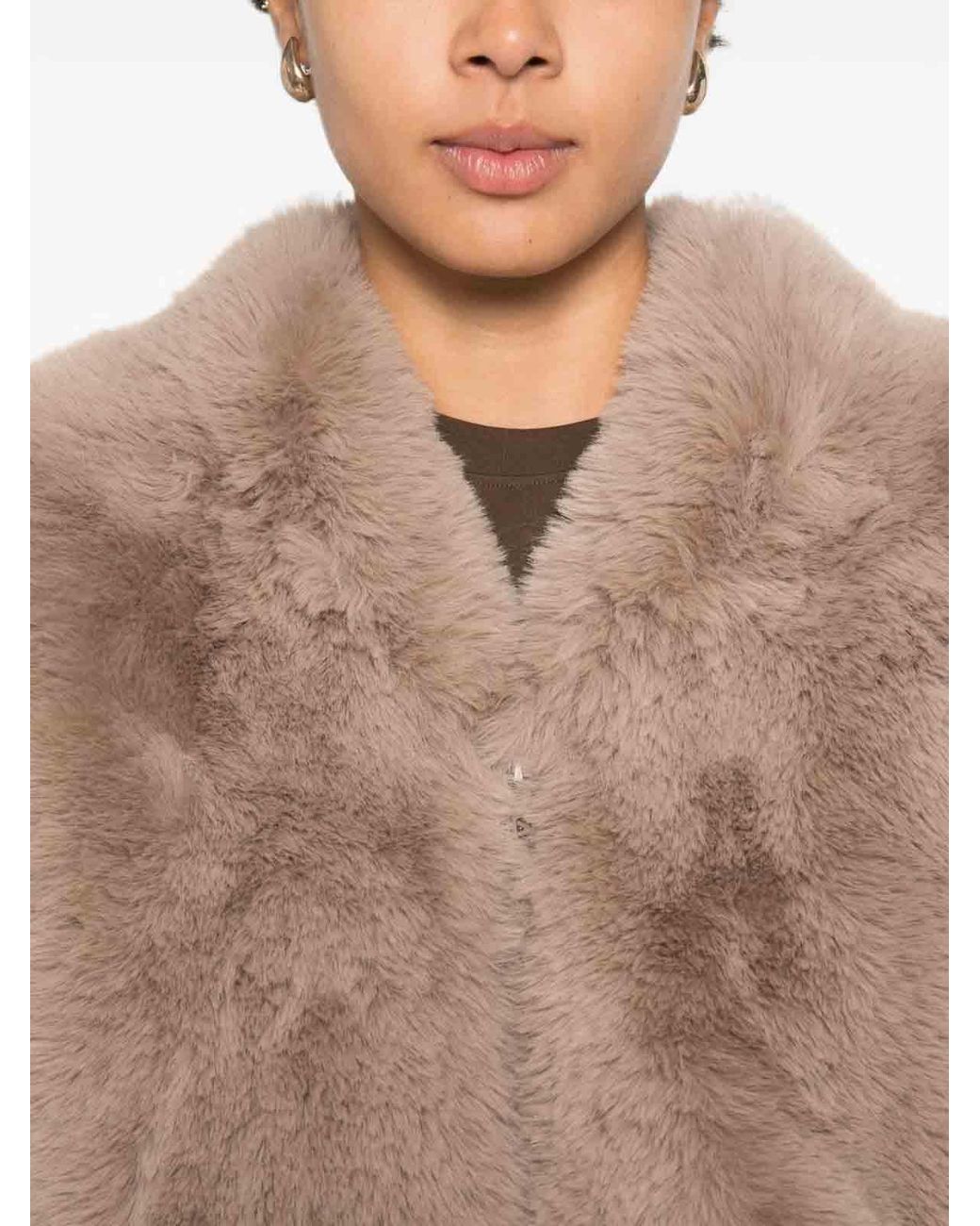 Frankie Shop Natural Senna Faux Fur Jacket