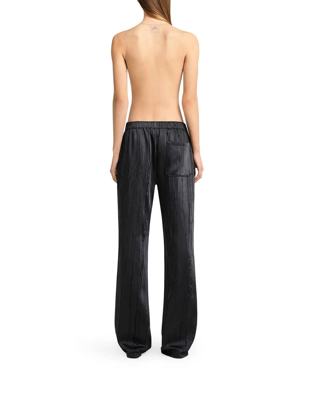 Courreges Blue Wide-Leg Crushed Satin Trousers