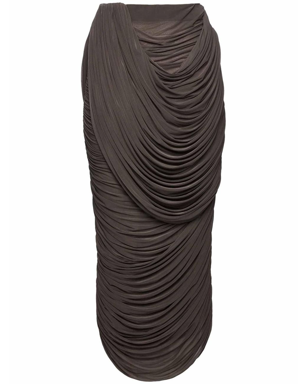 Magda Butrym Gray Cupro Midi Skirt