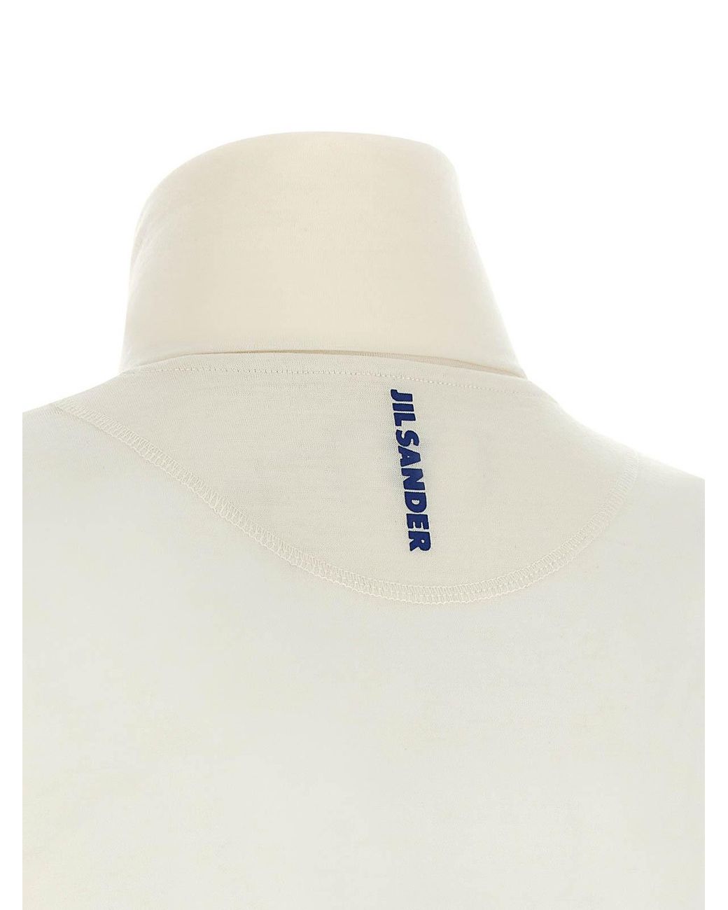 Jil Sander White Half-Zip Sweater