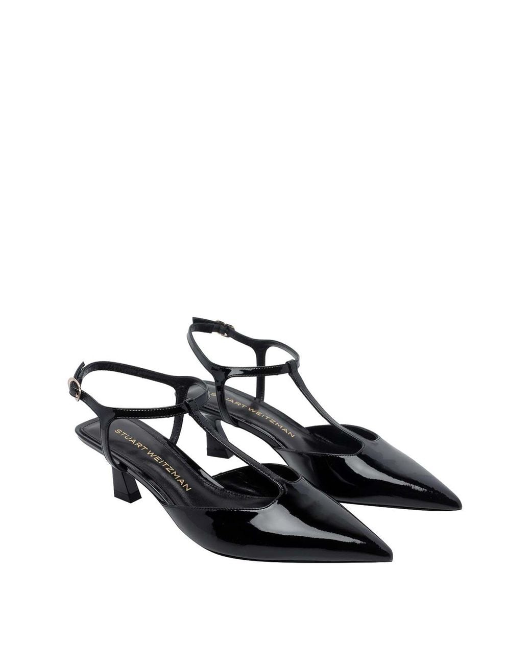 Stuart Weitzman Black Stuart Wetizman Vinnie T-Strap Pumps