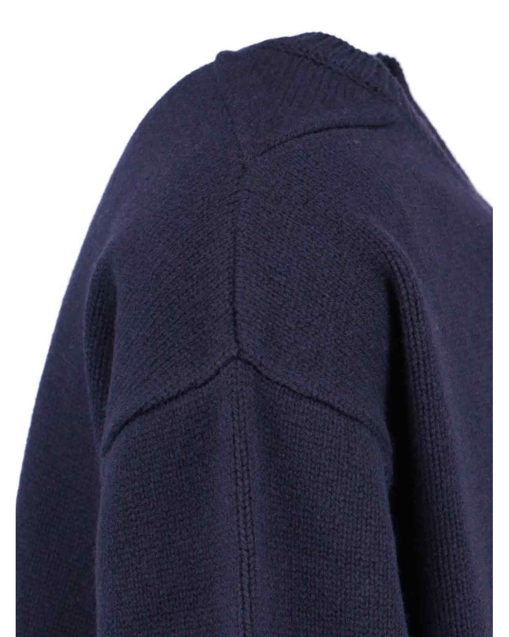 Studio Nicholson Blue Navy Wool Crewneck Sweater for men